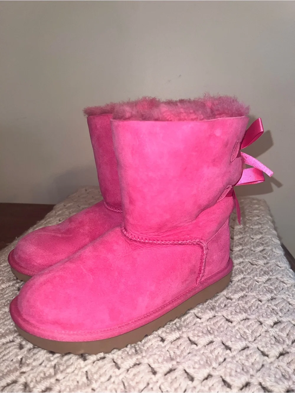 UGG Bright Pink Shearling-Lined Boot Interior
